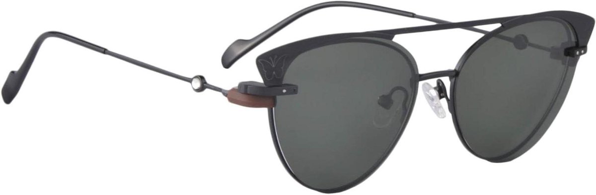 SHINU Men's Polarized Clip-on Sunglasses Metal Round Frame Blue Light Blocking Glasses-SG3049, C1 black