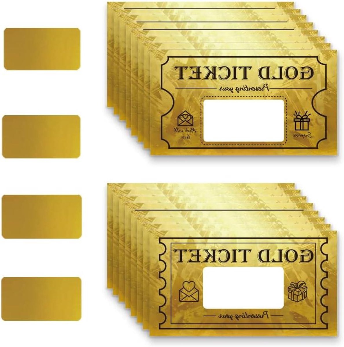 Gouden Kraskaarten - Cadeaubonnen - Verlotingen Organiseren - Zelf Ontwerp - 120 Stuks - Goud