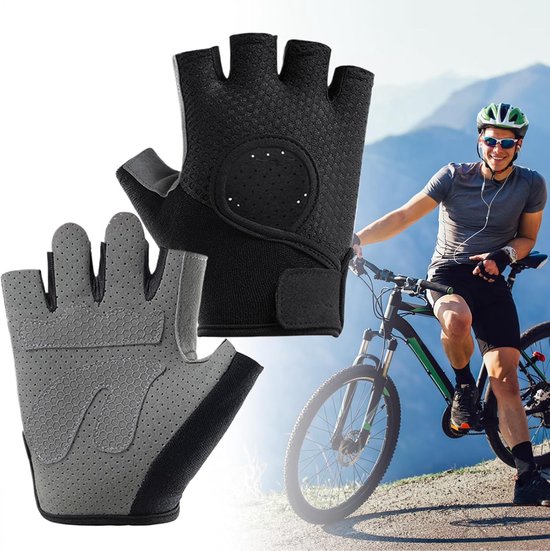 Fitness Handschoenen - Trainingshandschoenen Oefenhandschoenen - Gewichtheffen - Anti-slip Grip - 1 Paar - Zwart — afbeelding 3