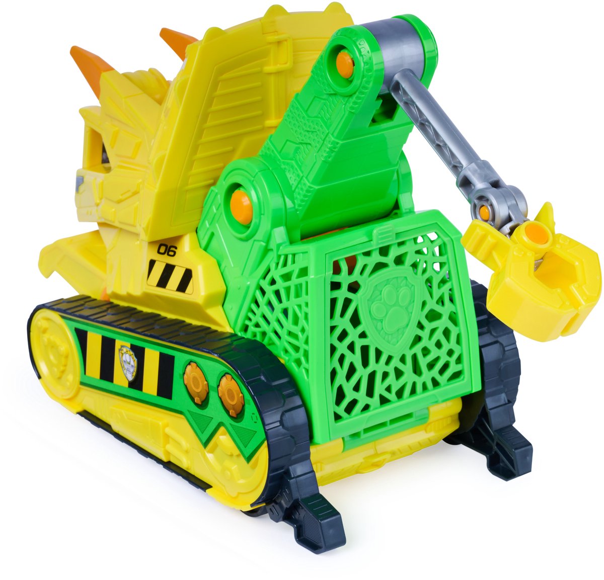 PAW Patrol - De Dino Film - Chomp & Rescue Bulldozer met Rubble-figuur en dinosaurusfiguur, voertuig met happende actie en reddingsklauw - 23 cm — cadeau in Spellen & Speelgoed - foto 3