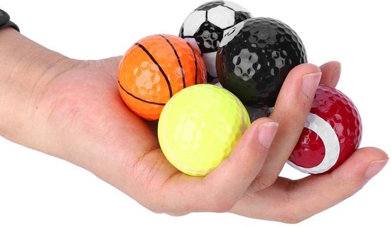 Dailygoods- Minigolfballen Lichtgewicht - 6 Stuks - Synthetisch Rubber - Duurzaam - Heldere Kleur - Perfect voor Training/Wedstrijden - Golfballen van Dailygoods — afbeelding 3