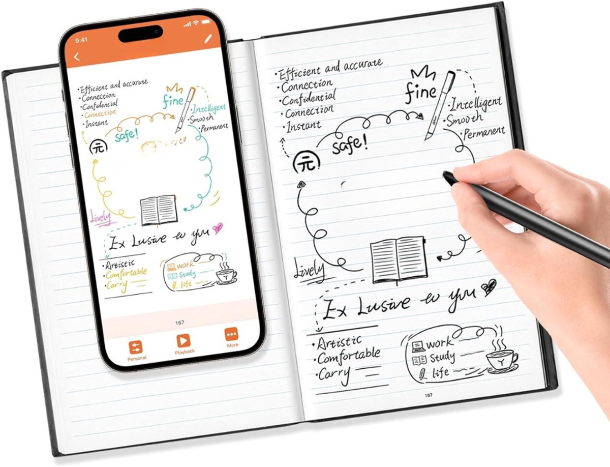 QUOVO® Digitaal Notitieblok - Notitieblok - Paper Tablet - Zwart - 24cm x 5cm x 20cm