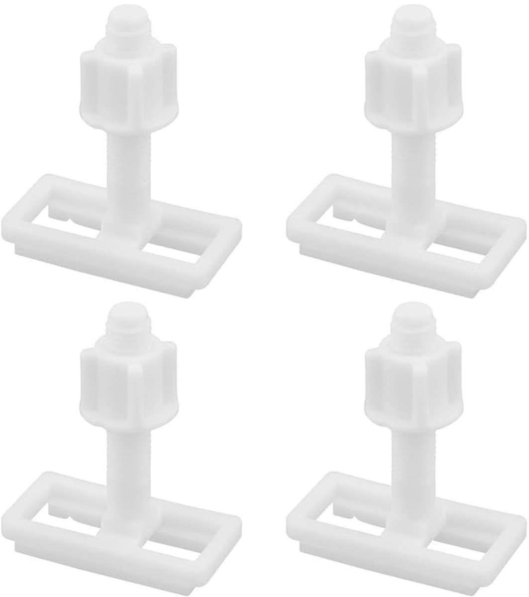 Dailygoods- Toiletzitting Schroeven 8 Stuks - Vervangende Bouten - Plastic Moeren - Bevestigingsscharnieren - Eenvoudig te Installeren - Compact Ontwerp