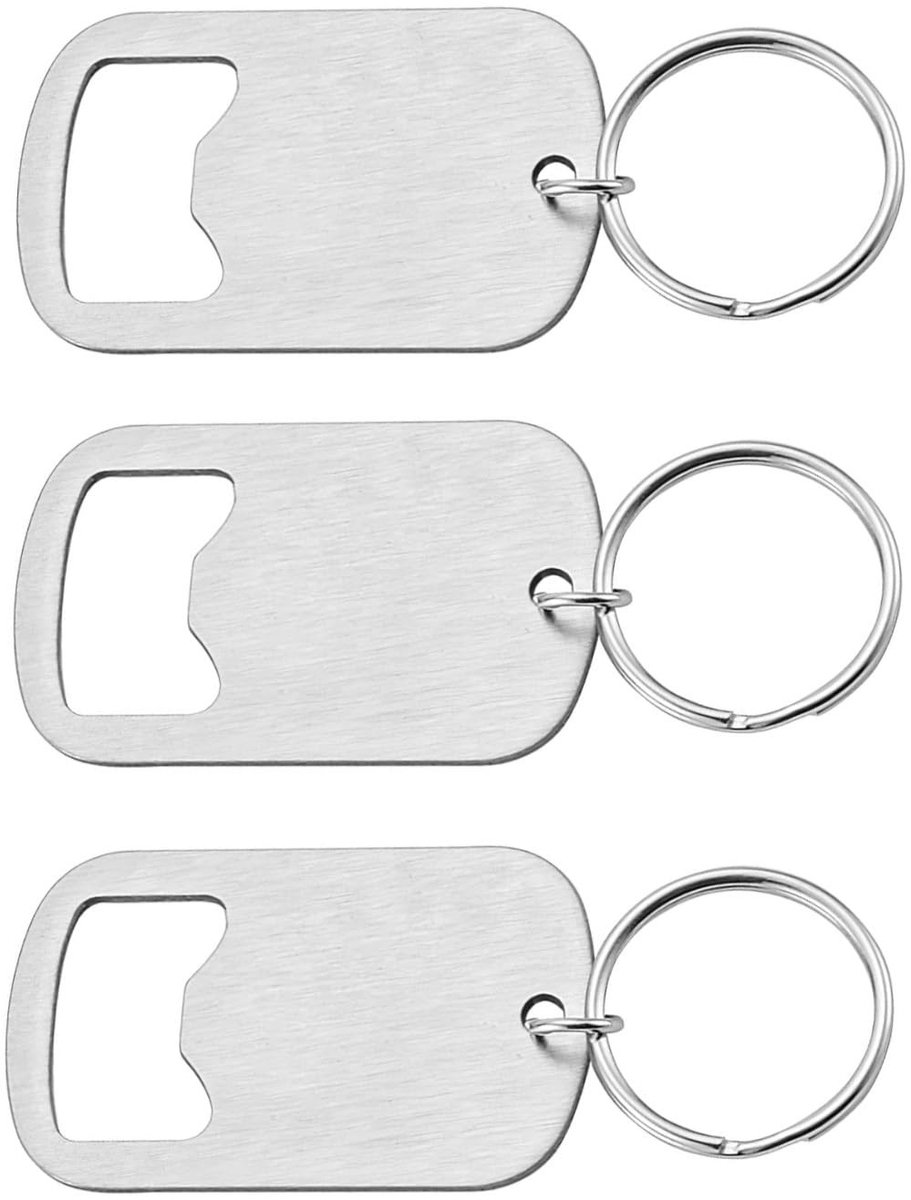 Dailygoods- Flesopener Roestvrij Staal - Sleutelhanger - Bierflesopener - Compact - Lichtgewicht - Multifunctioneel - Geschikt voor dranken - Bieropener