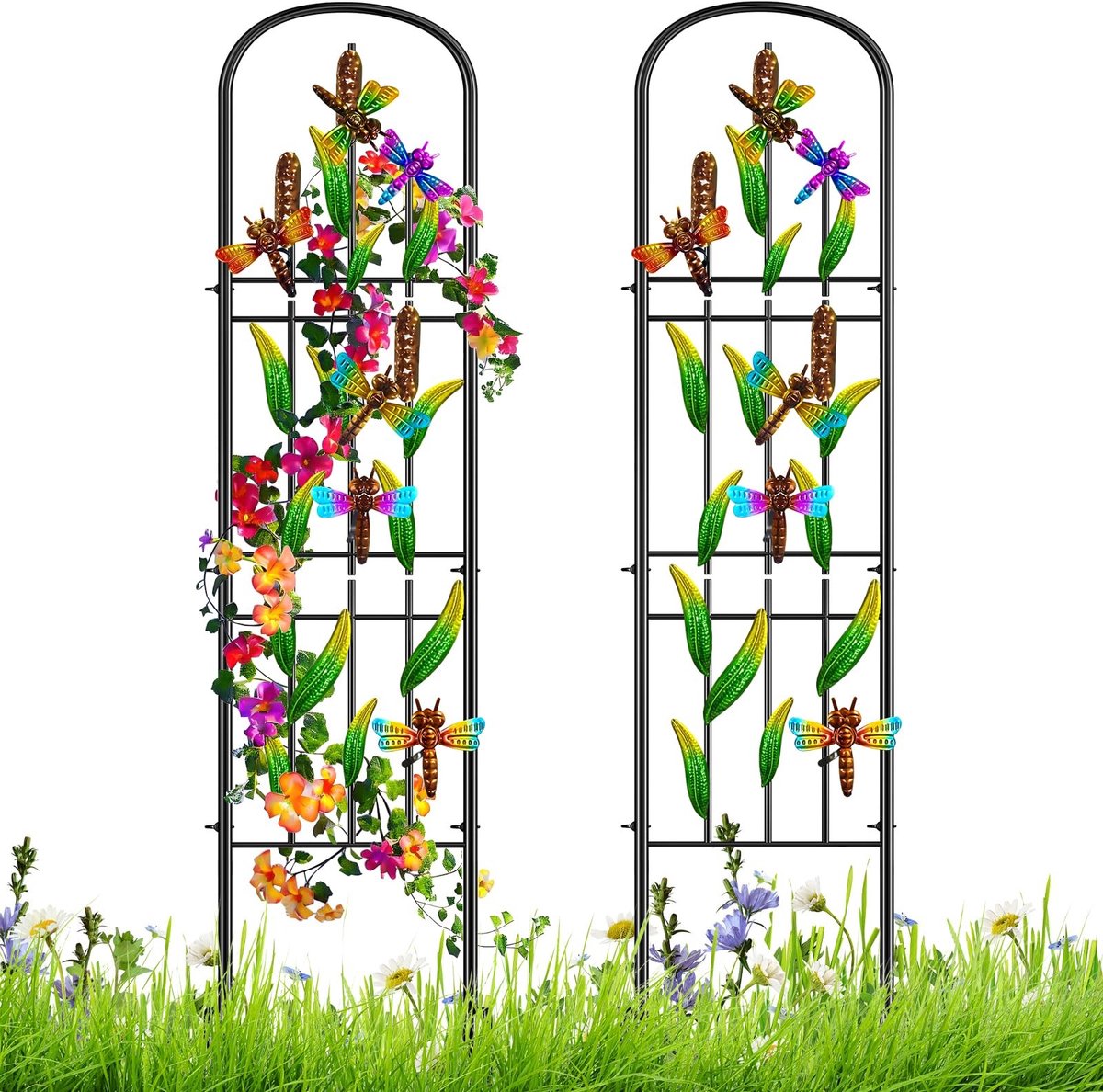 Dailygoods- Rankgitter 2-delige set - Vrijstaand Tuinhekwerk - Klimhulp voor Rozen - Plant