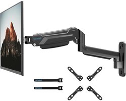 BONTEC 13-42 Inch Monitor Muurbeugel met VESA Extension Kit voor PC-Monitor en TV tot 9 kg, Volledig Instelbare Gasveer, Kantelbaar en Draaibaar, in Hoogte Verstelbaar, MAX. VESA 200 x 200 mm