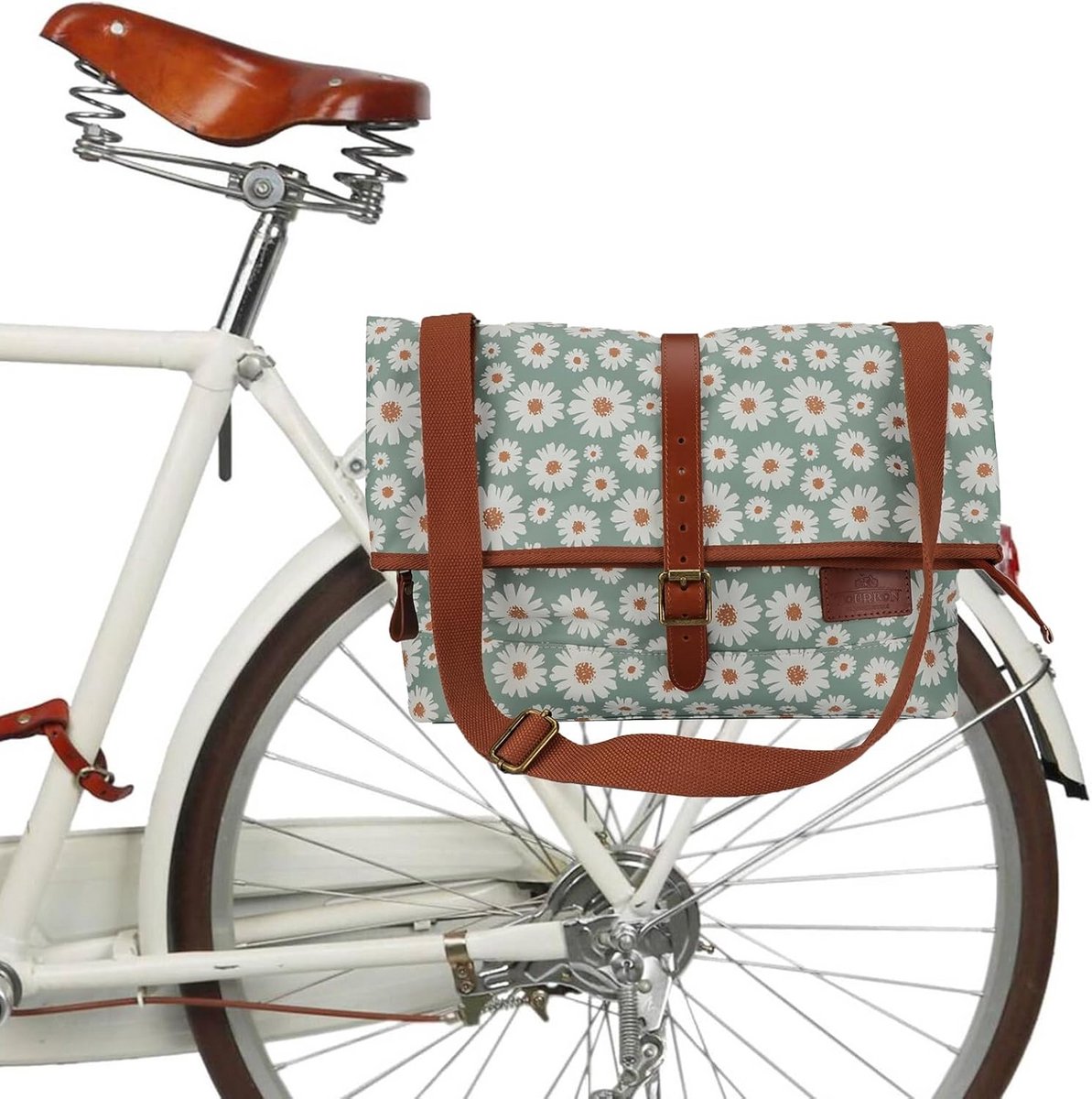 Tourbon Fietstas voor dames, shopper, waterdicht zeildoek, fietstassen voor bagagedrager, handtas voor fietsen, reizen