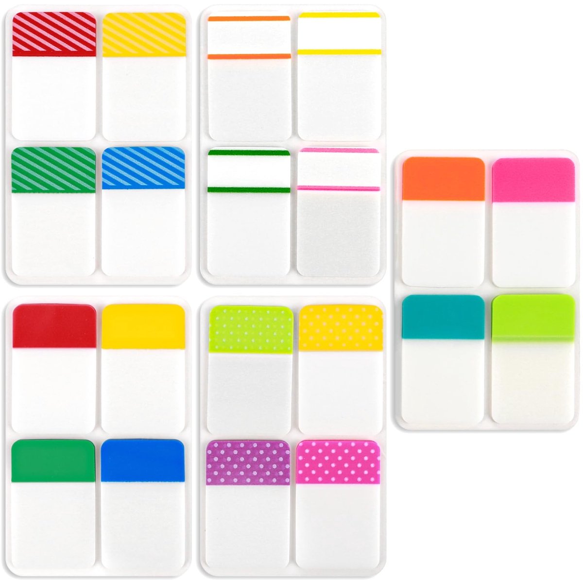 Dailygoods- Index Tabs 400 Stuks - Zelfklevende Strips - Pagina Markeerders - Document Classificatie - Kleurige Bladwijzers - 4 x 2,5 cm - Boekmark