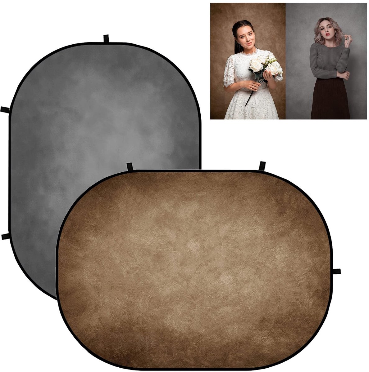 Dailygoods- Achtergrond Dubbelzijdig 1,5 x 2 m - Opvouwbare Achtergrond - Microvezel - Niet-reflecterend - Kreukbestendig - Draagbaar - Fotografieachtergrond