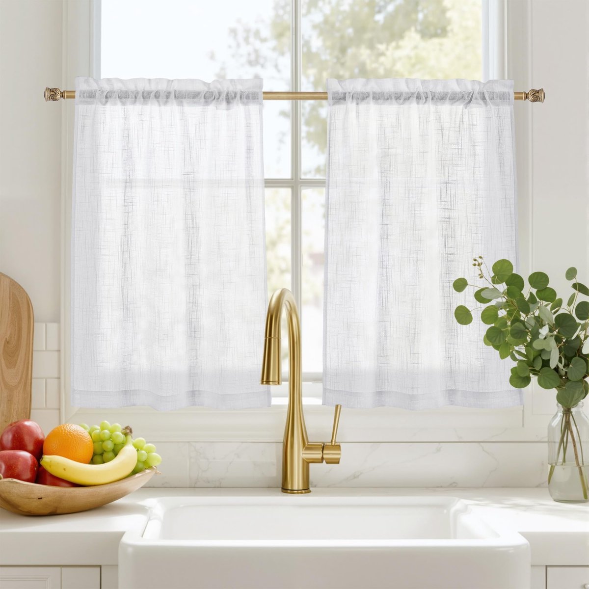 Dailygoods- Gordijnen Kant en Klaar - Linnen Gordijnen - Ademend - 2 Stuks - 60x120cm - Roedezak - Raamdecoratie