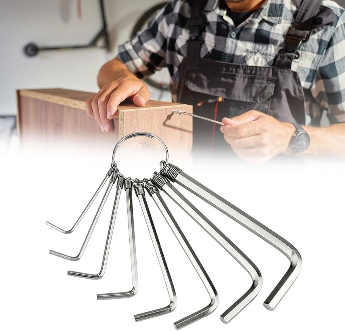 Dailygoods- Inbussleutelset 8 Stuks - Zeskant Sleutelset - Torx Sleutelset - Inbussleutelset voor Fiets - Onderhoud - Gelegeerd Staal - Zwart - Zeskantsleutelset