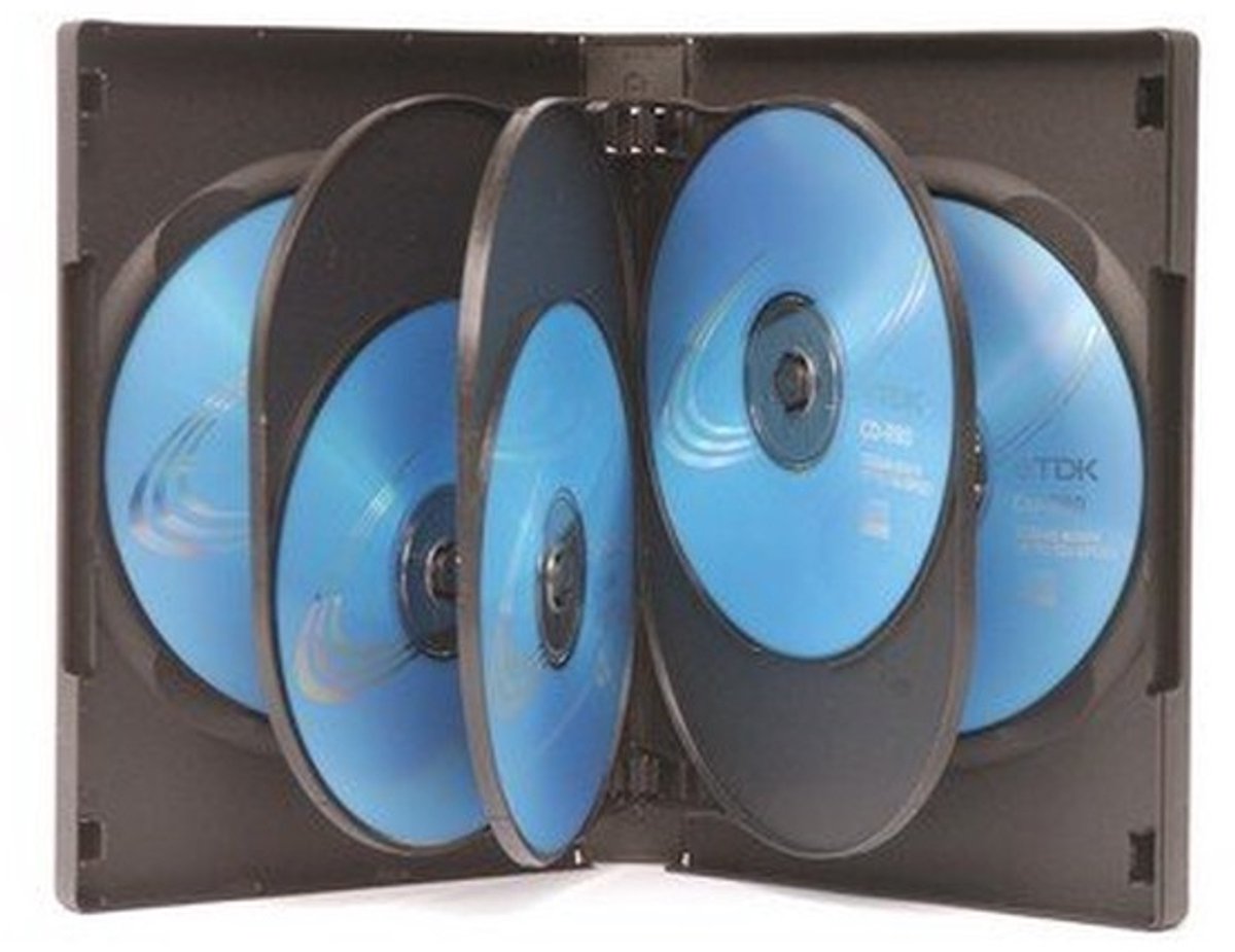 Dailygoods- DVD Cases 10 Stuks - 8-Weg - Zwart - Schokbestendig - Waterdicht - Antislip - Dvd Hoes