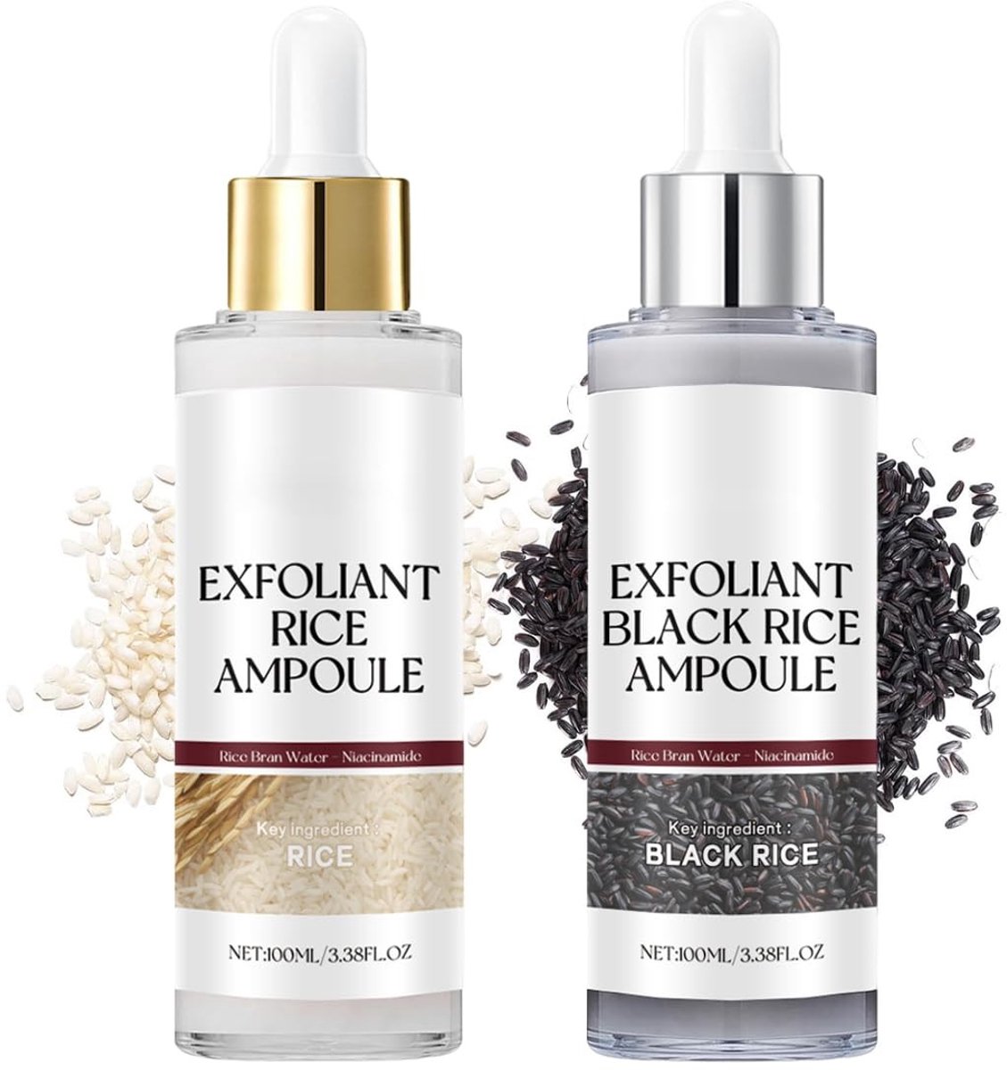 Dailygoods- Rijst Serum Anti Age - Glow Rice Ampul Duo - Peeling - Poriënreiniging - Mee-eterverwijderaar - Vochtinbrengend - Gezichtsserum