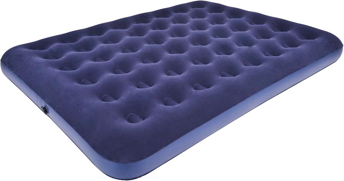 Luchtbed Queen Size - Opblaasbaar Matras - Kamperen en Slapen - Honingraat Structuur - 203 x 152 cm - Blauw