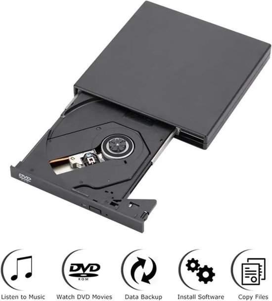 Dvd-speler - Cd-speler - Films Kijken - Compact Ontwerp - Ultradun - Zwart — afbeelding 3