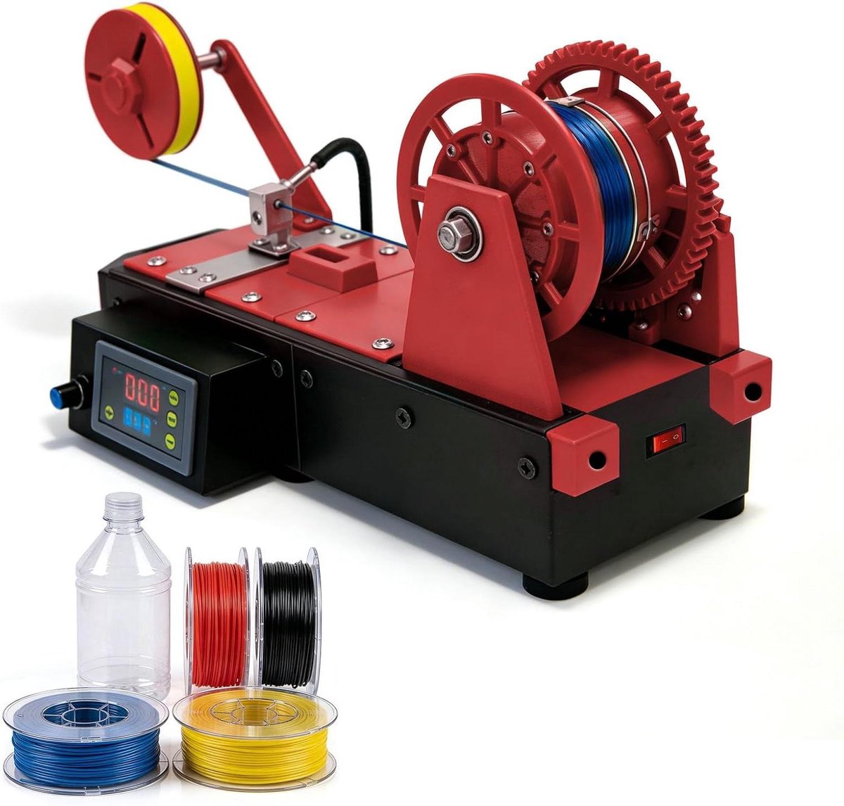 Filament Maker - DIY Extruder - Plastic Recycling - Alles-in-één Ontwerp - 1.75mm Diameter - Rood