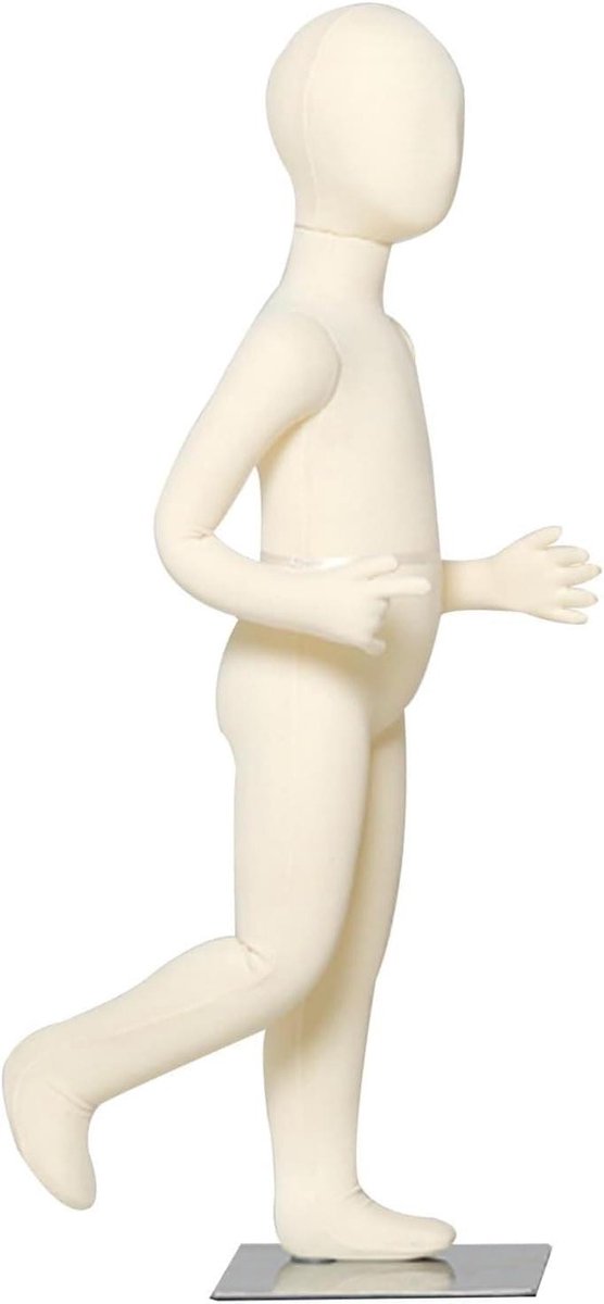 Kinder Paspop - Kinderpop Naaien - Kleding Ontwerpen - Verstelbare Armen Benen - 1-14 Jaar - Beige
