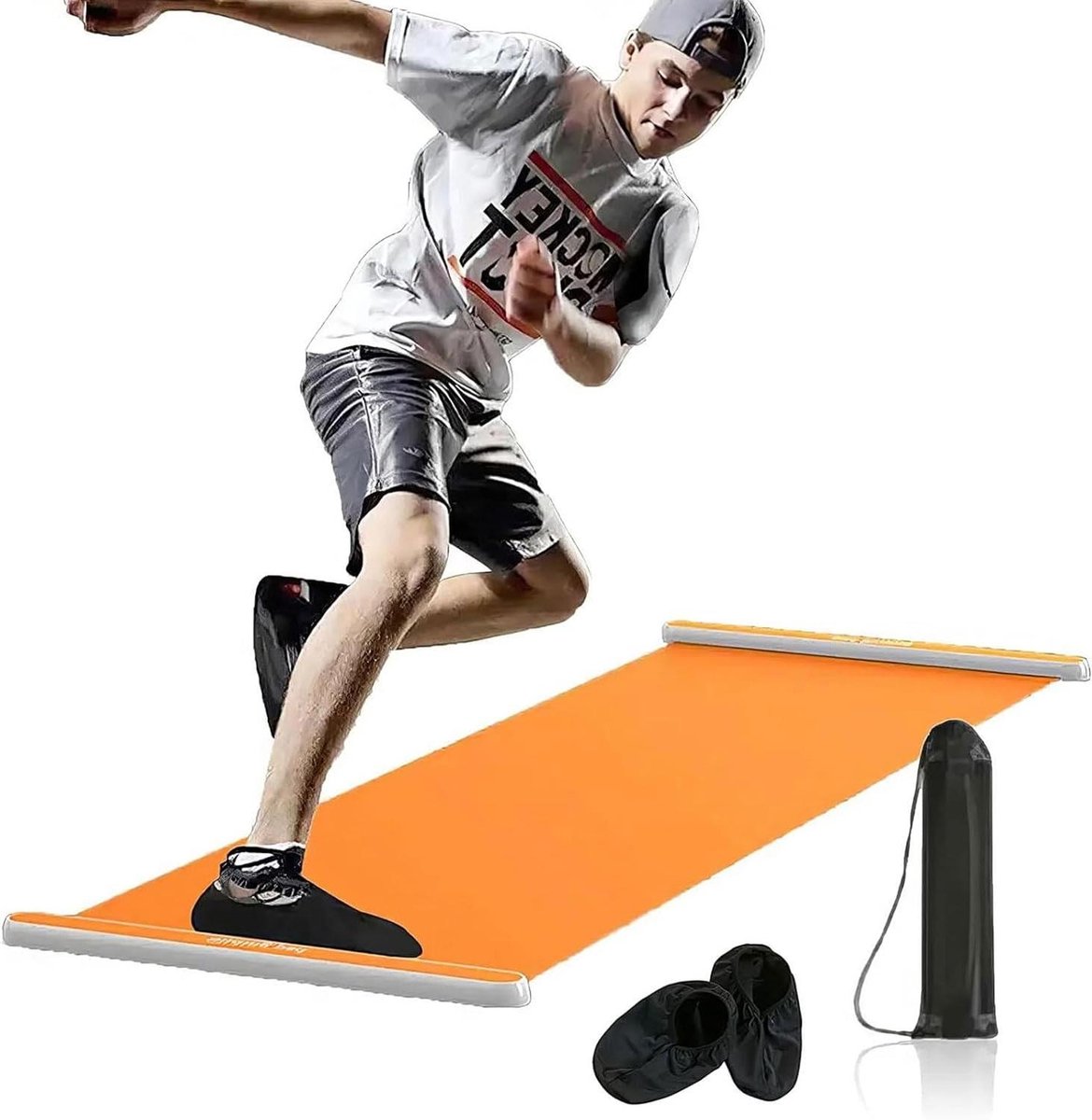 Sport Glijmat - Fitness Board - Core Training - Inclusief Accessoires - 200 cm - Geel