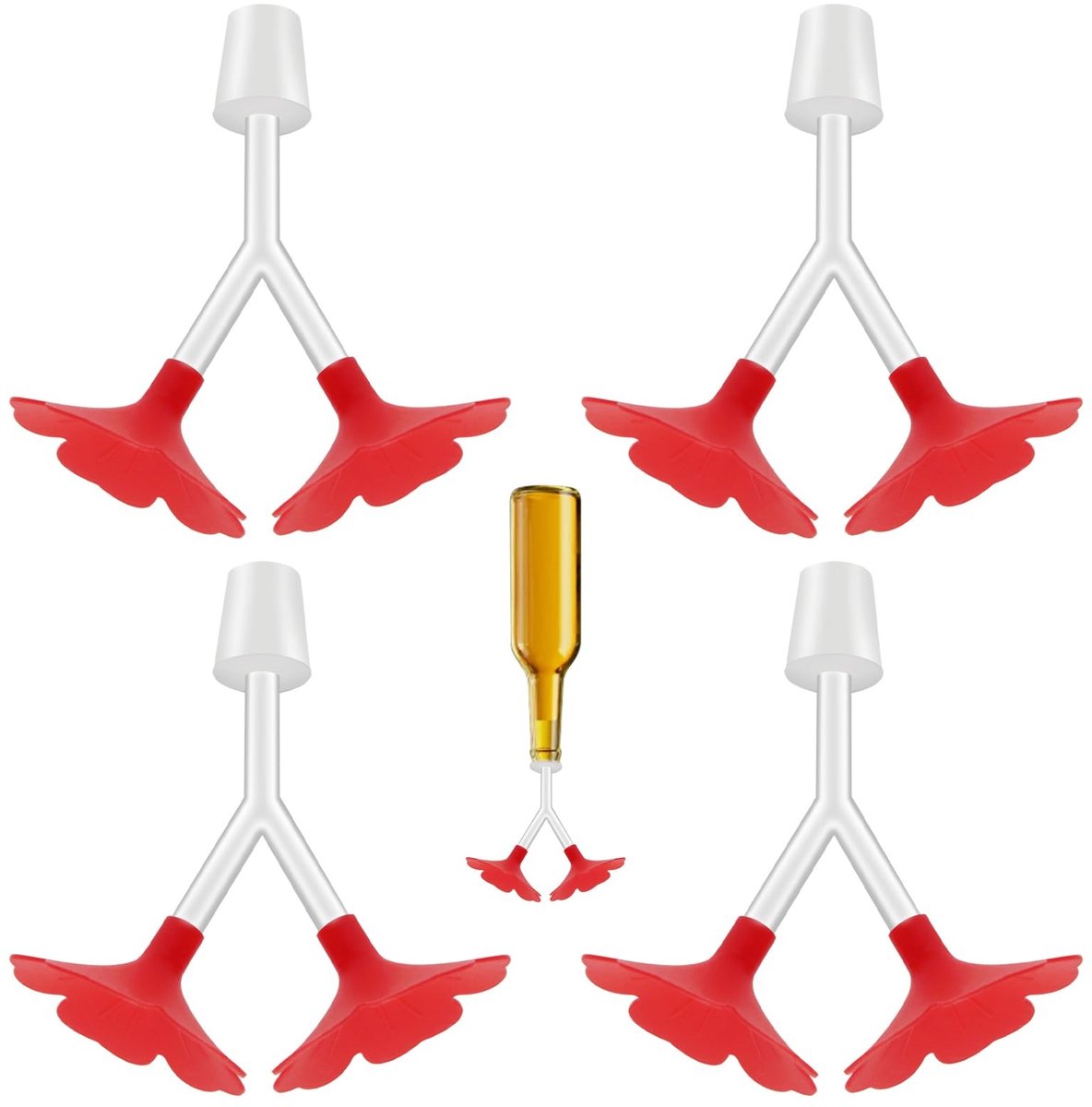 Dailygoods- Kolibrievoeder met dubbele poorten - Voederstation voor vogels - Voederpaalsysteem - Vogelvoeder - Tuinaccessoire - Geschikt voor kolibries