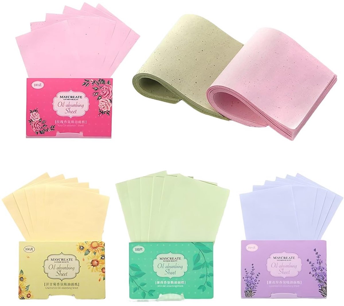 Dailygoods- Absorberend Papier 400 Vellen - Gezichtsolie Blotting Papier - Talg Absorberende Doeken - Verzorgingsdoeken - Biologisch Afbreekbaar - Huidvriendelijk Materiaal - Gezichtsdoekjes