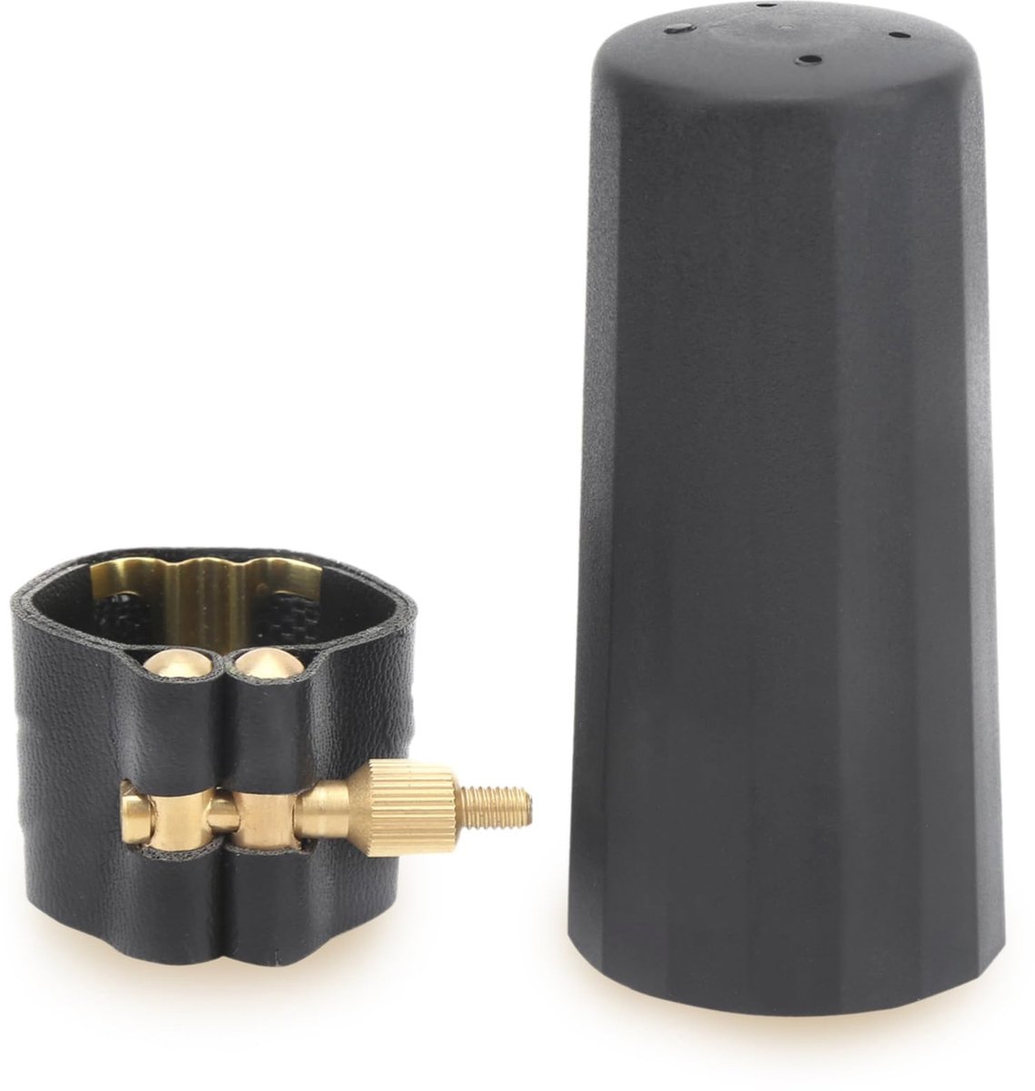 Dailygoods- Mondstukset Altsaxofoon - PU-lederen Ligatuur - Plastic Dop - Rietbinder - Duurzaam - Hoogwaardig Materiaal - Saxofoonaccessoires