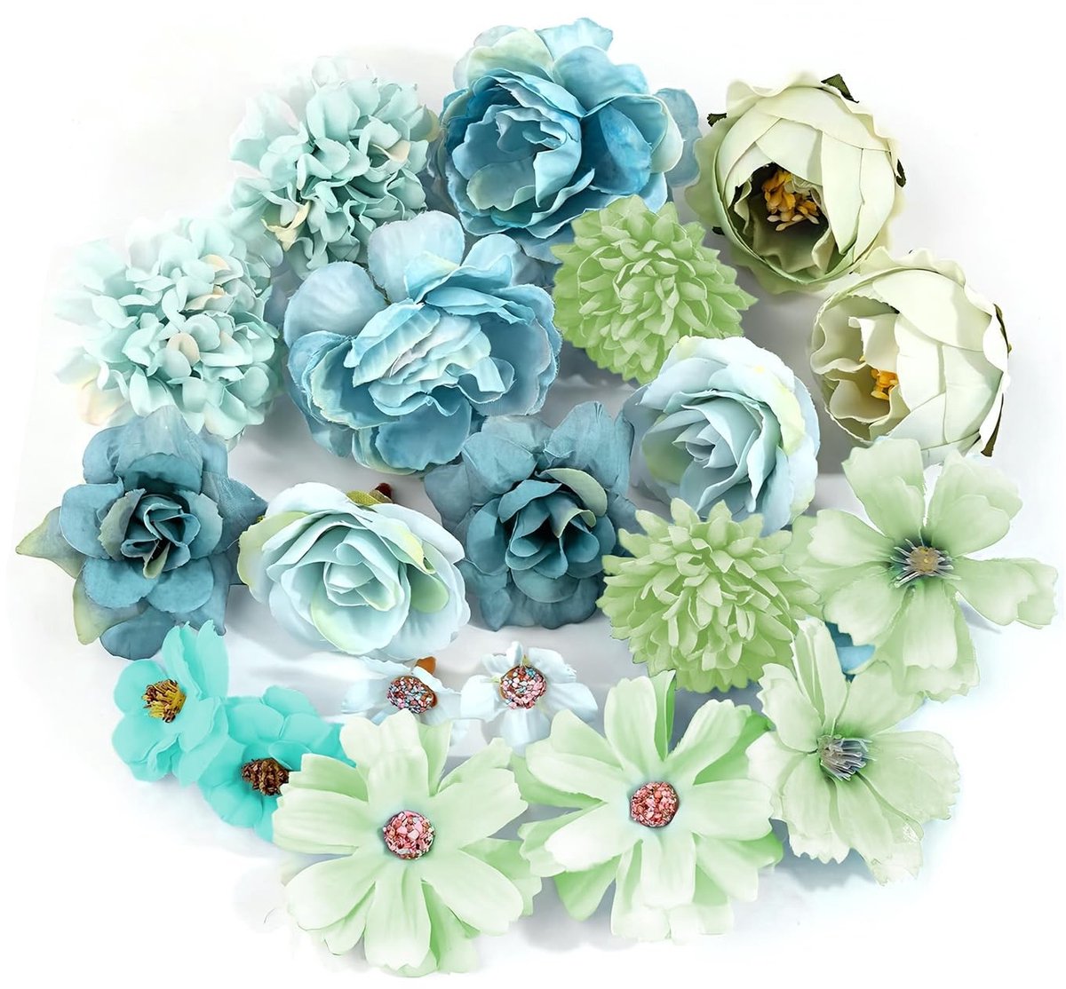 Dailygoods- Kunstbloemen 20 Stuks - Decoratieve Bloemen - Bruidsboeket - Bruiloftsdecoratie - Tafelversiering - Valentijnsdag Decoratie - Nep Bloemen