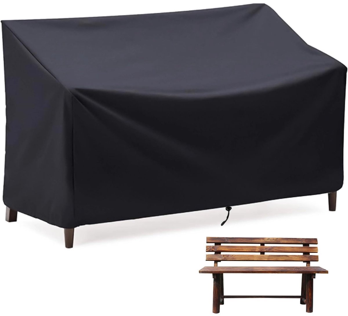 Dailygoods- Beschermhoes waterdicht 162×66×89cm - Tuinbankhoes - Afdekhoes - Ventilatieopeningen - 210D Oxford-stof - Lichtgewicht 390 gram