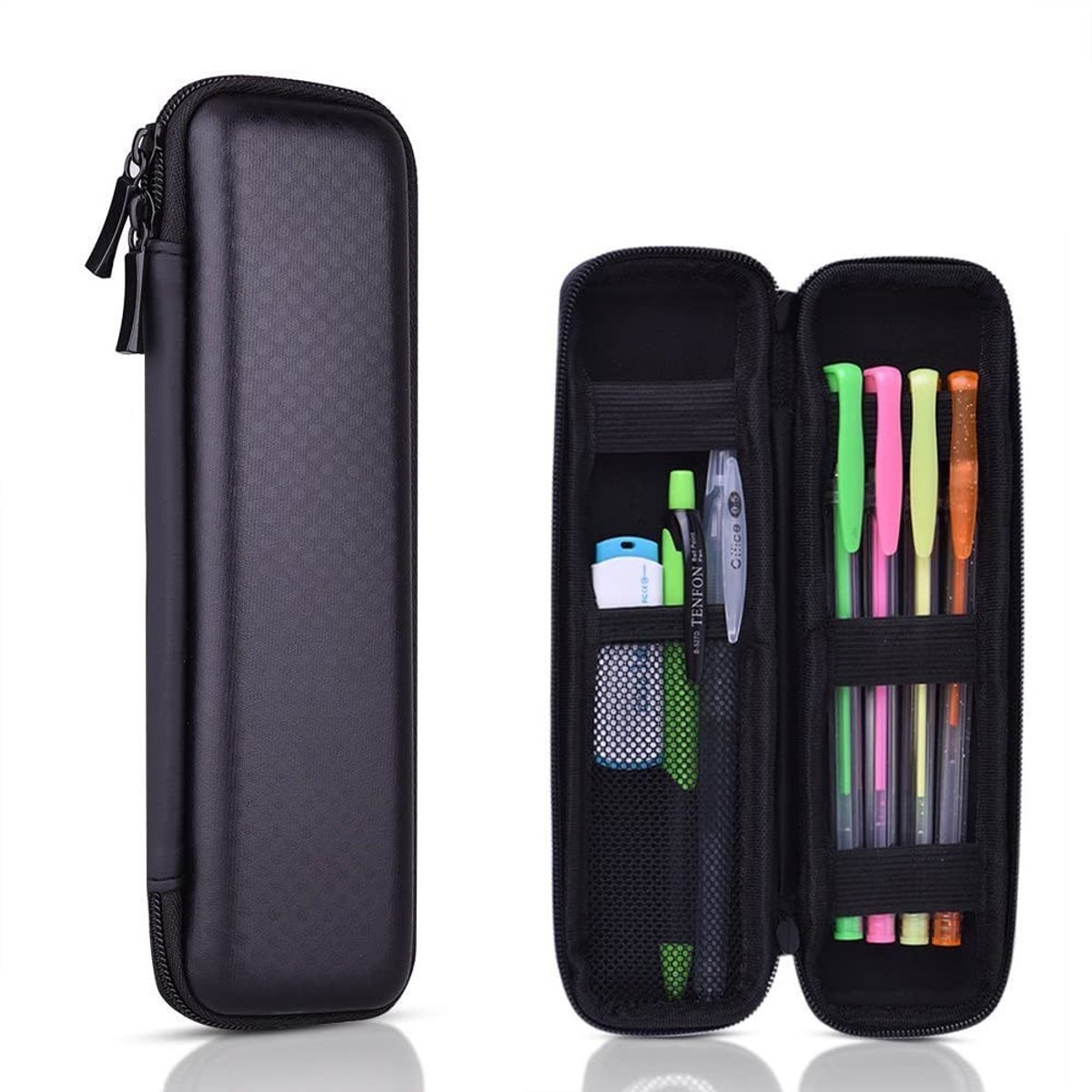 Dailygoods- Etui Robuust - EVA-kunststof - Pennenzak voor Vulpen/Balpen - Beschermhoes - Lichtgewicht - Zwart