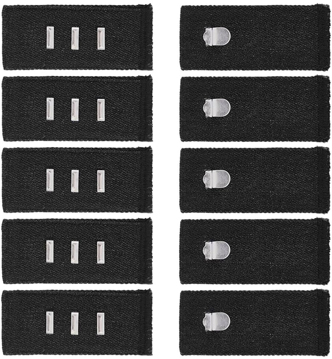 Dailygoods- Tailleband Extender 10 Stuks - Verstelbare Katoenen Extender - Metalen Haak - Onzichtbaar Design - Geschikt voor Jeans/Rokken - Afmetingen 84x35 mm - Broekverlengers