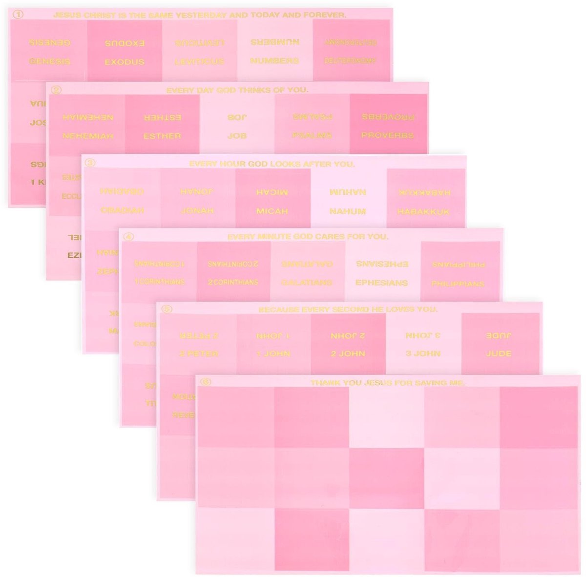 Dailygoods- Bijbeltabbladen 6 Stuks - Roze Papier - Bijbelstudie - Indexeren - Vrouwen - Afmetingen 21x13,6 cm - Bijbelindex