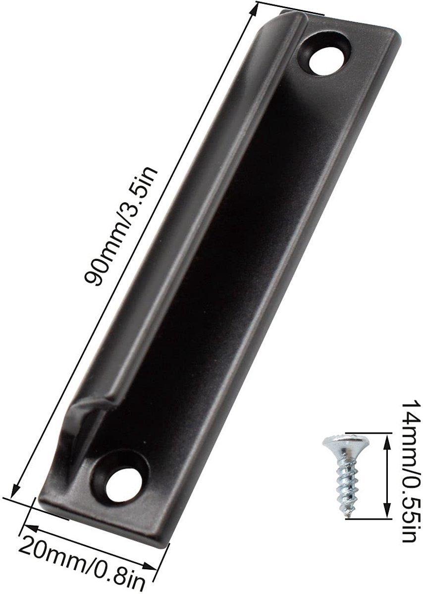 Dailygoods- Schuifdeurgrepen Aluminium - Meubelgreep - Zwart - 2 Stuks - Geschroefd - Elegant Design - Deurgreep
