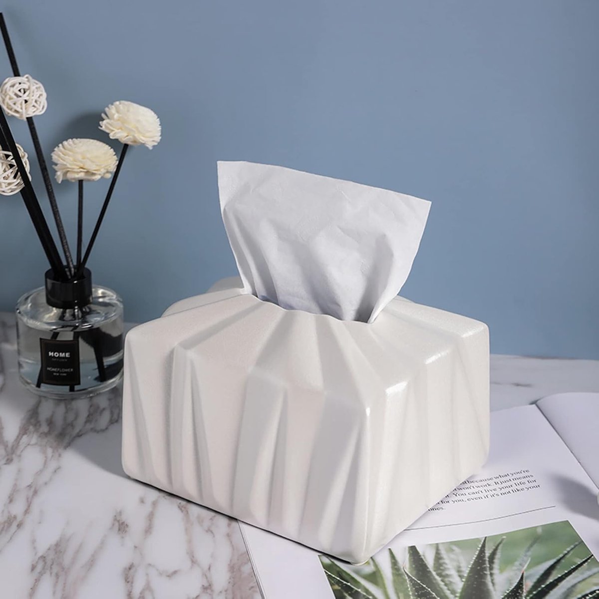 Tissue Box Cover Stijlvolle Keramiek Tissue Box Houder Vierkante Servet Houder Pompen Papier Case Dispenser Facial Tissue Holder Tissue Box Holder (Kleur: A) — cadeau in Wonen & Interieur - foto 4