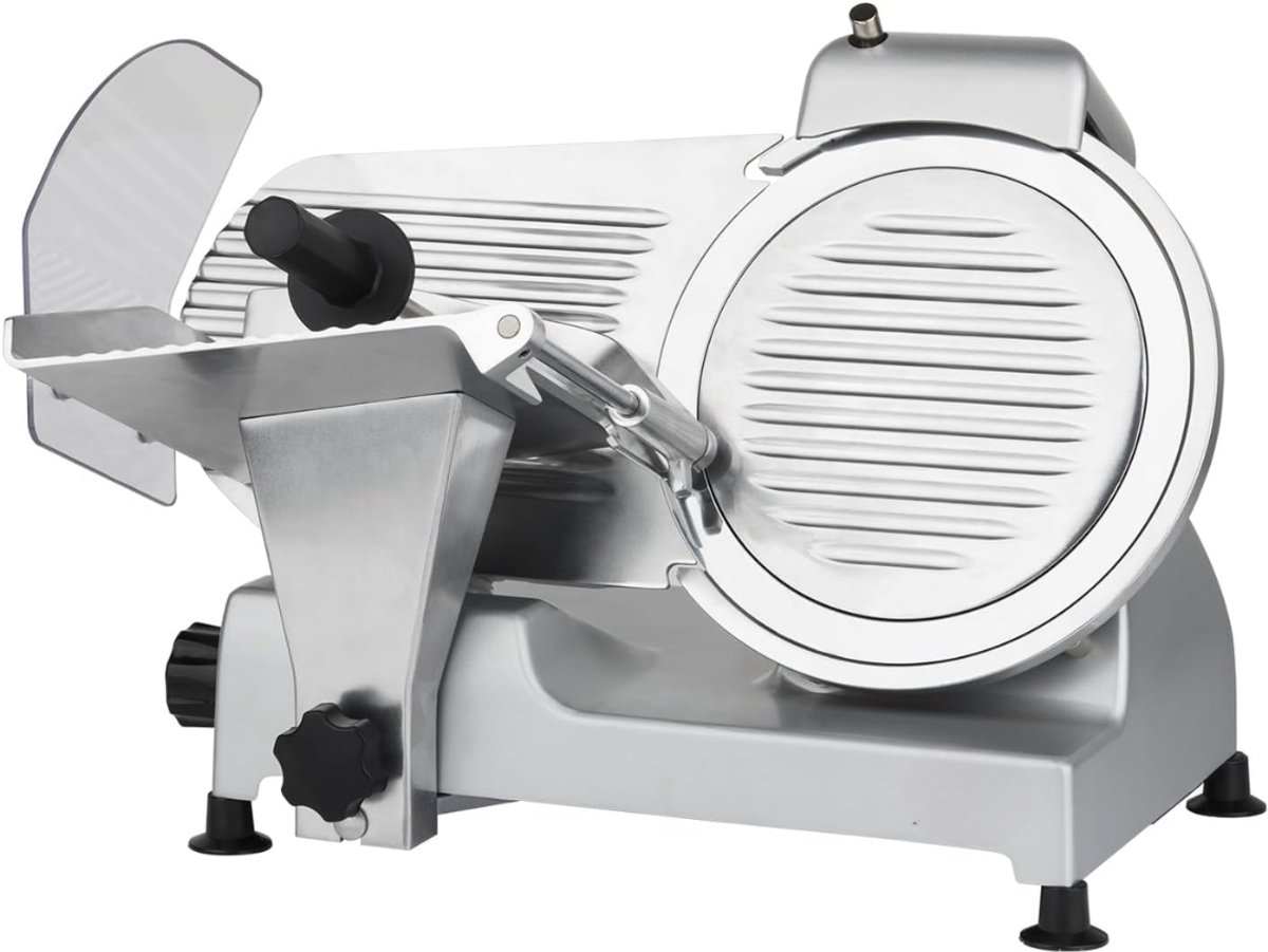 QUOVO® Vleessnijmachine - Snijmachine Allessnijder - Vlees Snijmachine voor Thuis - Zilver - 51cm x 42cm x 39cm