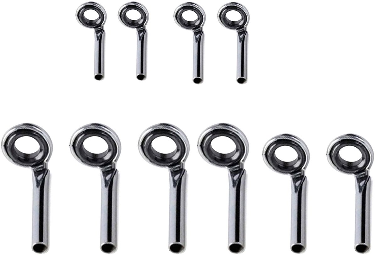Dailygoods- Geleidingsoogringen 10 Stuks - Puntreparatieset - Zoutwater/Zoetwater - Lichtgevoelig - Roestvrij Staal - Duurzaam/Keramisch - Hengelonderdelen