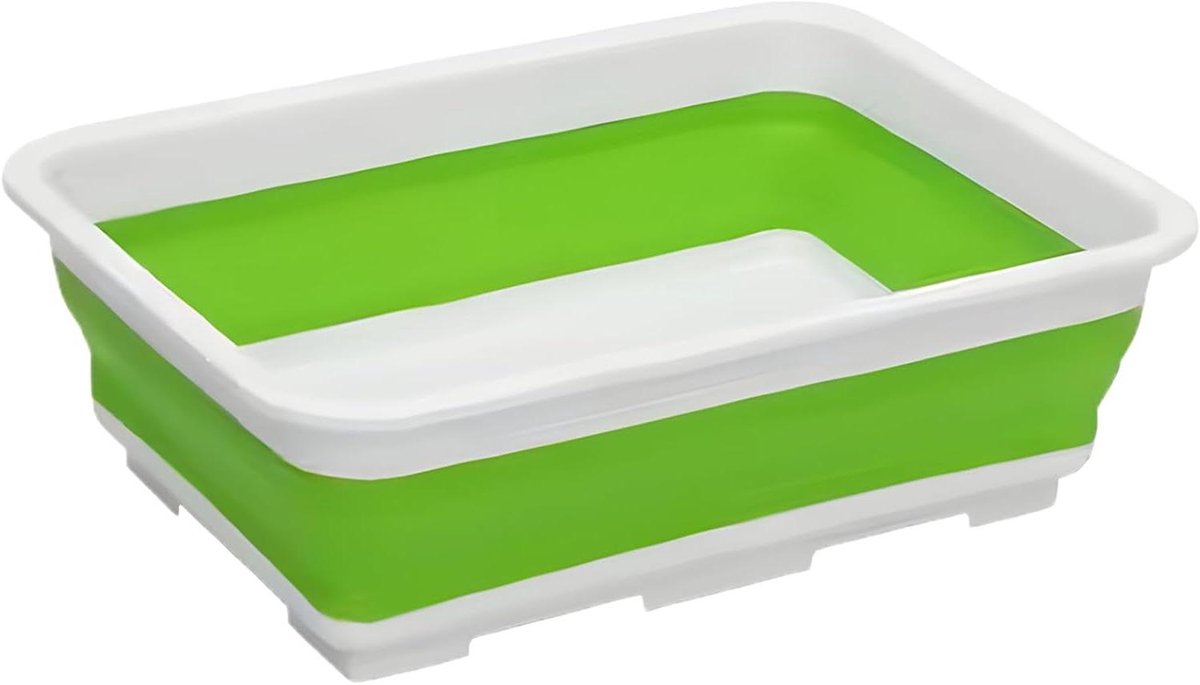 Voetenbad - Draagbaar bad - Zwembad netheid - Opvouwbaar ontwerp - 38x27x12 cm - Wit groen