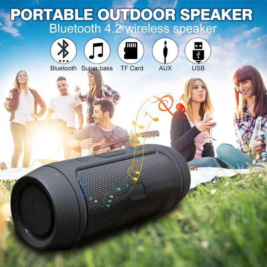 Bluetooth Speaker - Luidspreker Bluetooth - Draadloos Met 360° Geluid En USB Oplaadbaar - 1 Stuk - Voor Binnen En Buiten van Merkloos — afbeelding 2