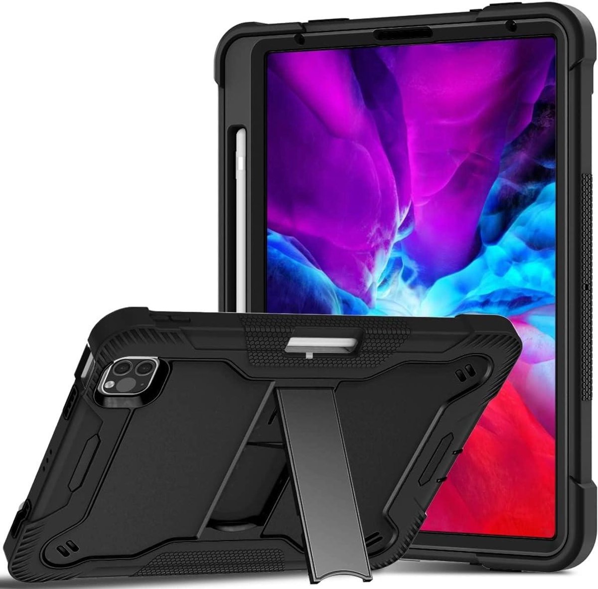 iPad Pro 11 Hoes - Beschermhoes Tablet - Tabletbescherming - Drielaags Schokbestendig - 11 inch - Zwart