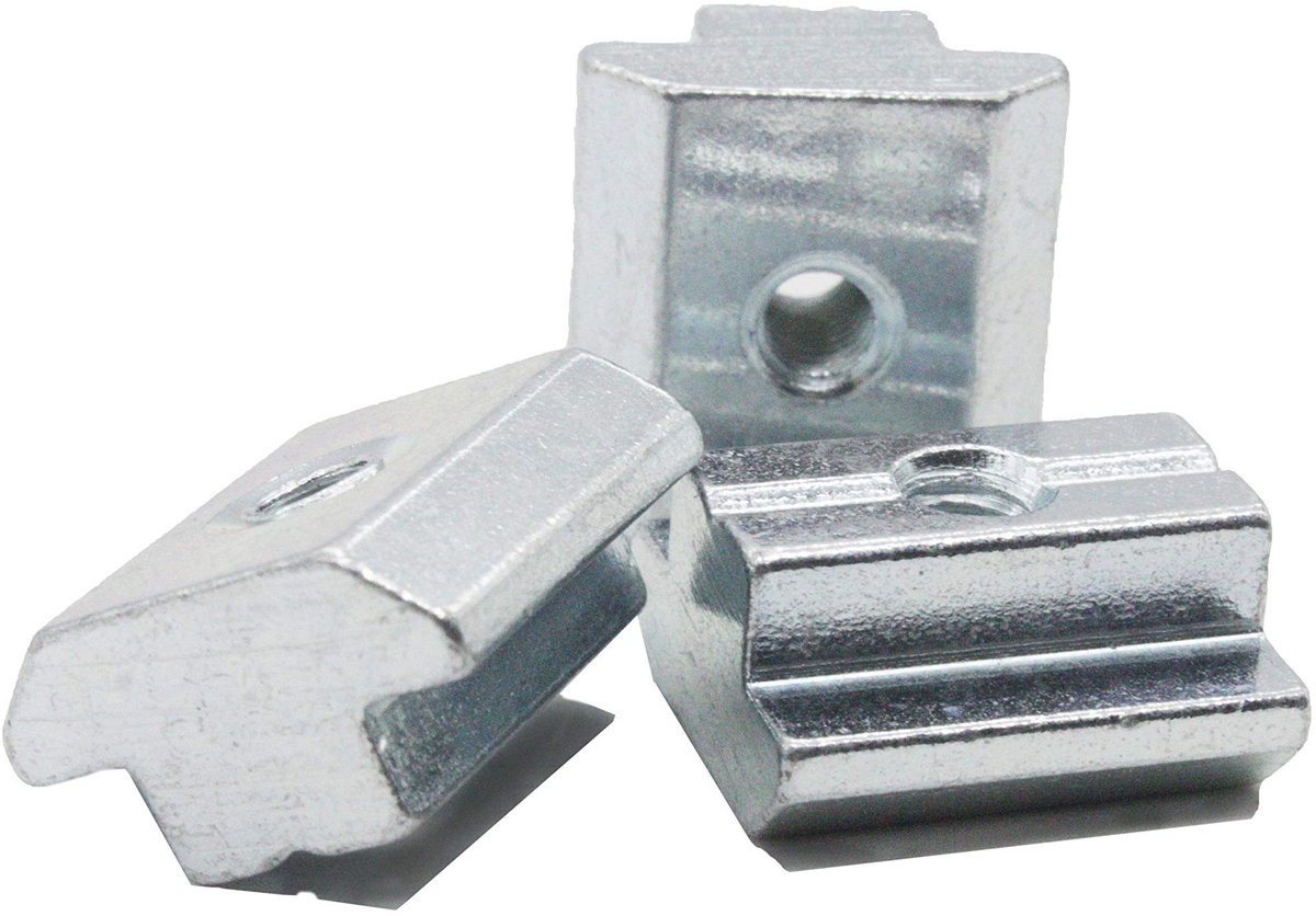 Dailygoods- Groefsteen Zwaar Staal B-type - Bevestigingsmateriaal - Schroefdraaddiameter M4 - Geschikt voor Gleuf 6 - Afmetingen 10x10x5 mm - Verzonken uitvoering
