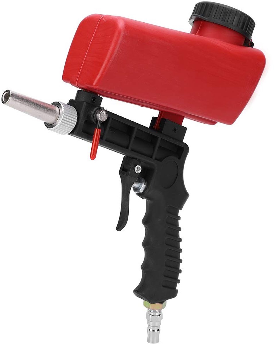 Dailygoods- Zandstraalmachine Verstelbaar - Pneumatische Handzandstraalmachine - Draagbaar - Grote Capaciteit - Veiligheidsplaat - Voor Diverse Zandsoorten - Straalmachine