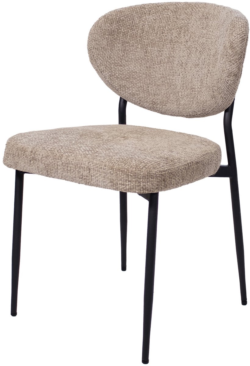 Giga Meubel Eetkamerstoel Vajèn - Stof - Taupe - Set van 2