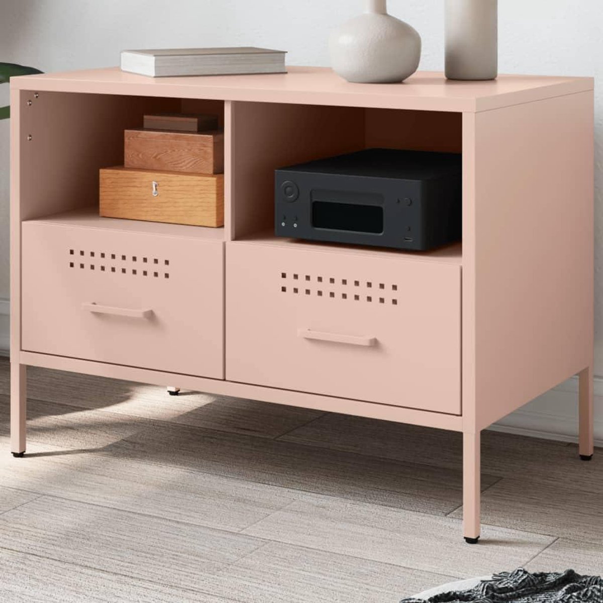 TV-kast - Televisie meubel - Woonkamer inrichting - Industriële stijl - 68 x 39 x 505 cm - Roze