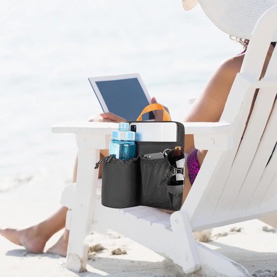 Strandstoel Organizer - Stoel Tas - Outdoor Ontspanning - Multifunctionele Houder - 30x26 cm - Zwart — afbeelding 2