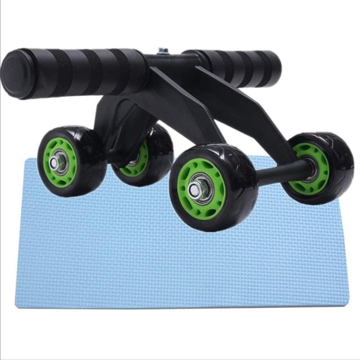 Abdominal Wheel - Buikspierroller Fitnessroller - Core Training - Vierwiel Ontwerp - 30.5 cm - Zwart