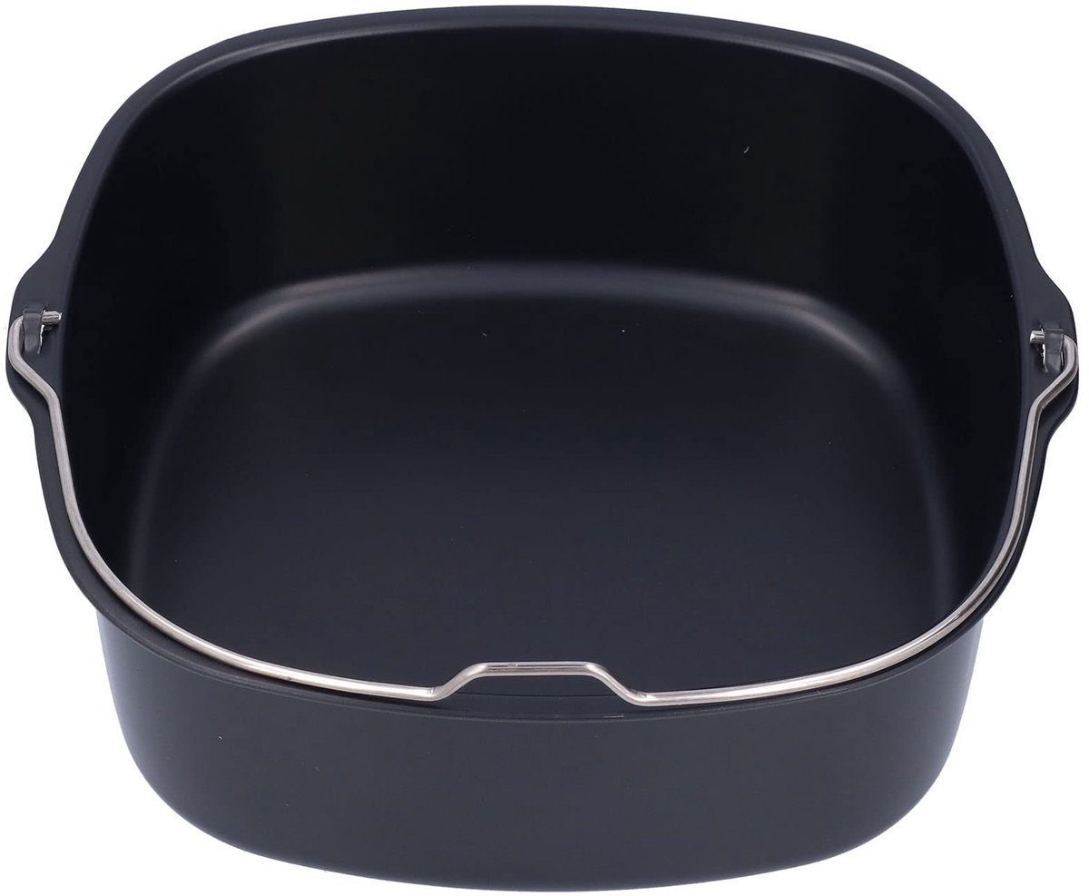 Dailygoods- Cakepan 22 cm - Vaatwasmachinebestendig - Geschikt voor Airfryer HD9925/HD9860/HD9905 - Voedselveilig Ijzer - Hittebestendig - Ideaal voor Frites/Pizza/Koekjes - Bakvorm