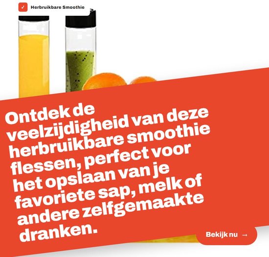Dailygoods- Sapflessen 350 ml - Herbruikbare Drinkflessen - Lege Smoothie Flessen - PET Plastic - Zwarte Deksels - Voor Sap/Melk - Drankflessen van Dailygoods — afbeelding 2