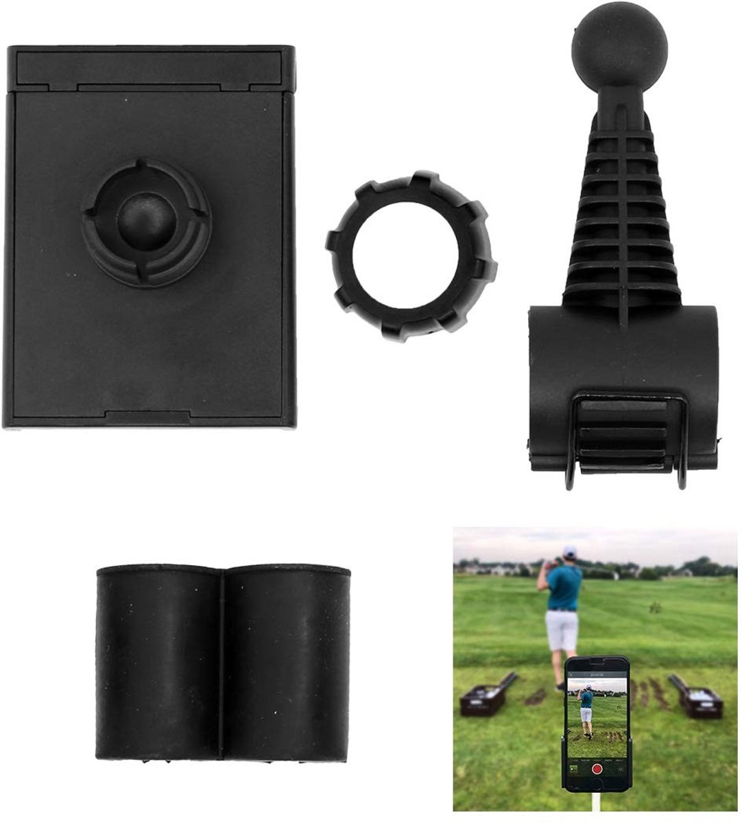 Dailygoods- Telefoonhouder Universeel - 360° Rotatie - Verstelbaar - Telefoonhouder Golf - Telefoonhouder Fiets - Geschikt voor Golfkarren - Smartphonehouder