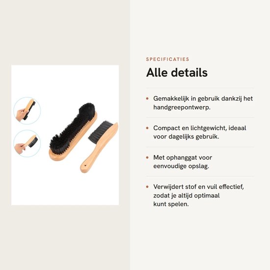 Dailygoods- Biljarttafel Borstel - Railborstel - Pooltafel Cleaner - Houten Handvat - 2 Stuks - Eenvoudig in Gebruik - Pooltafelborstel van Dailygoods — afbeelding 3