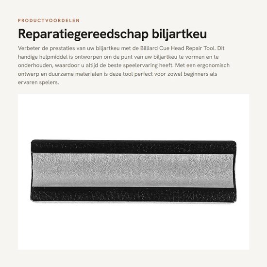 Biljartkeu Reparatiegereedschap - Polijstgereedschap - Vormer - Metaal/Plastic - 10x3x1.6cm - Eenvoudig te gebruiken - Keu — afbeelding 5
