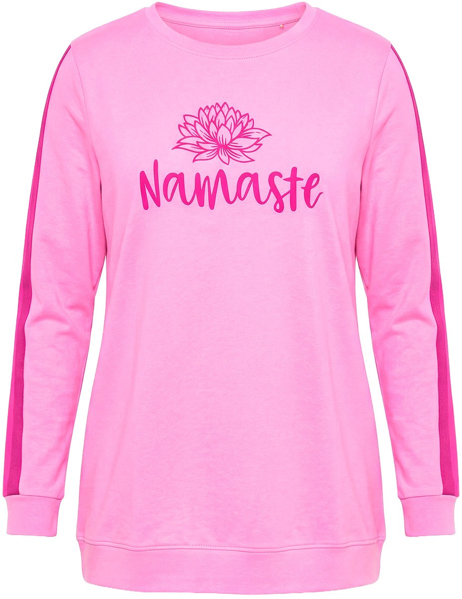 Angel of Style - Dames - Sweatshirt Comfort Fit Namasté-motief - Flamingo - Maat 42