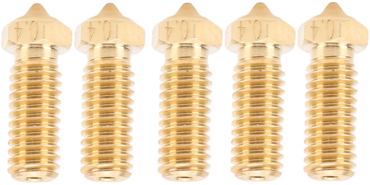 Dailygoods- Nozzles 5PCS 0.4mm - Messing - Stabiele Extrusie - Gemakkelijk Reiniging - Precisietechniek - Compatibel met PLA/ABS/PETG/TPE/TPU/PC - 3D Printer Mondstuk